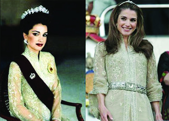 Wearing the same accession gown in 1999 & 2009 after her style makeover